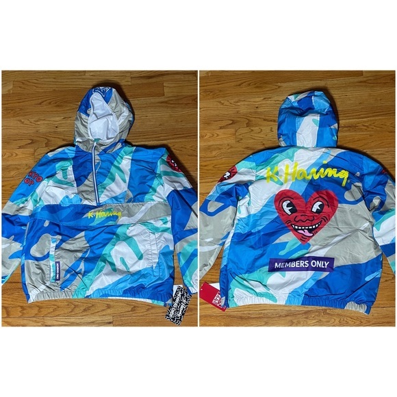 Members Only Keith Haring Limited Ed Pop Art Windbreaker Athleisure Sport Jacket - Picture 7 of 13